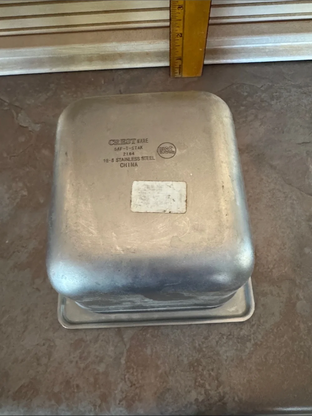 Stainless Steel Square Food Storage Pan - Silver